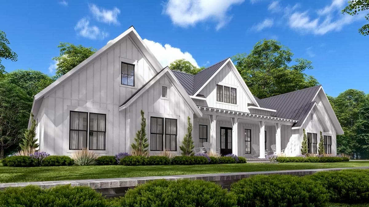 Plan 51830HZ: Expanded 4-Bed Modern Farmhouse with a Game Room and a Bonus Room - 3086 Sq Ft - Image #11 - Country, Modern Farmhouse, New American, Traditional