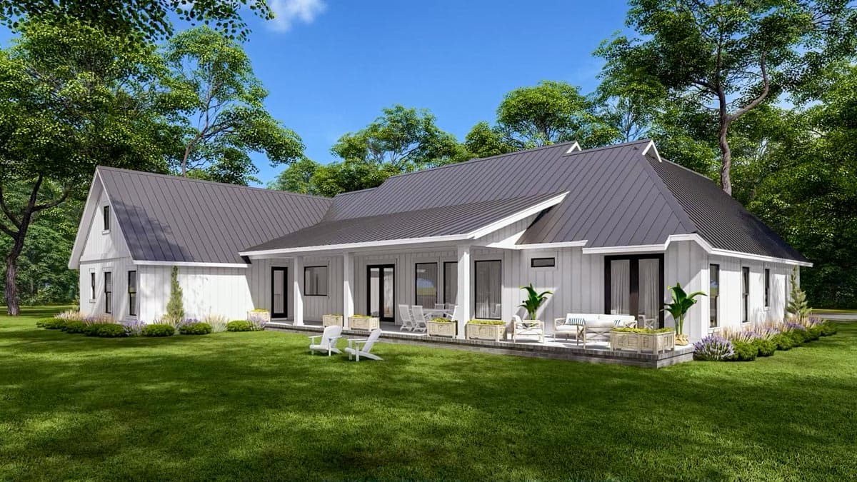 Plan 51830HZ: Expanded 4-Bed Modern Farmhouse with a Game Room and a Bonus Room - 3086 Sq Ft - Image #12 - Country, Modern Farmhouse, New American, Traditional