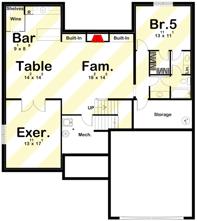 Plan 62848DJ: New American House Plan with 2-Story Great Room and Upstairs Safe Room - Floor Plan - Optional Lower Level Layout ($ Paid Option) - Craftsman, New American, Northwest