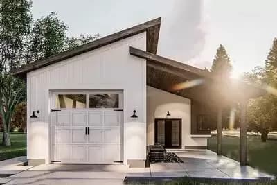 480 Square Foot Modern Tandem Garage with 169 Square Foot Shop