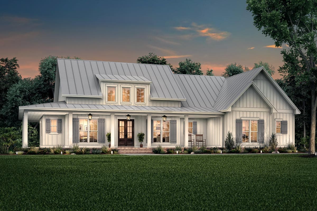 Plan 51831HZ: Three Bed Modern Farmhouse with Wraparound Porch and Bonus Room - Image #5 - Country, Farmhouse, Modern Farmhouse, New American, Rustic, Southern, Traditional