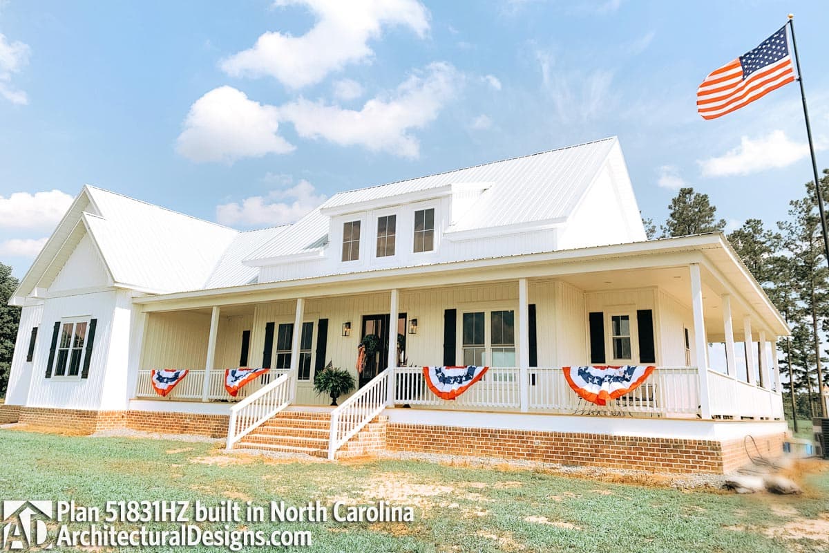 Plan 51831HZ: Three Bed Modern Farmhouse with Wraparound Porch and Bonus Room - Image #4 - Country, Farmhouse, Modern Farmhouse, New American, Rustic, Southern, Traditional