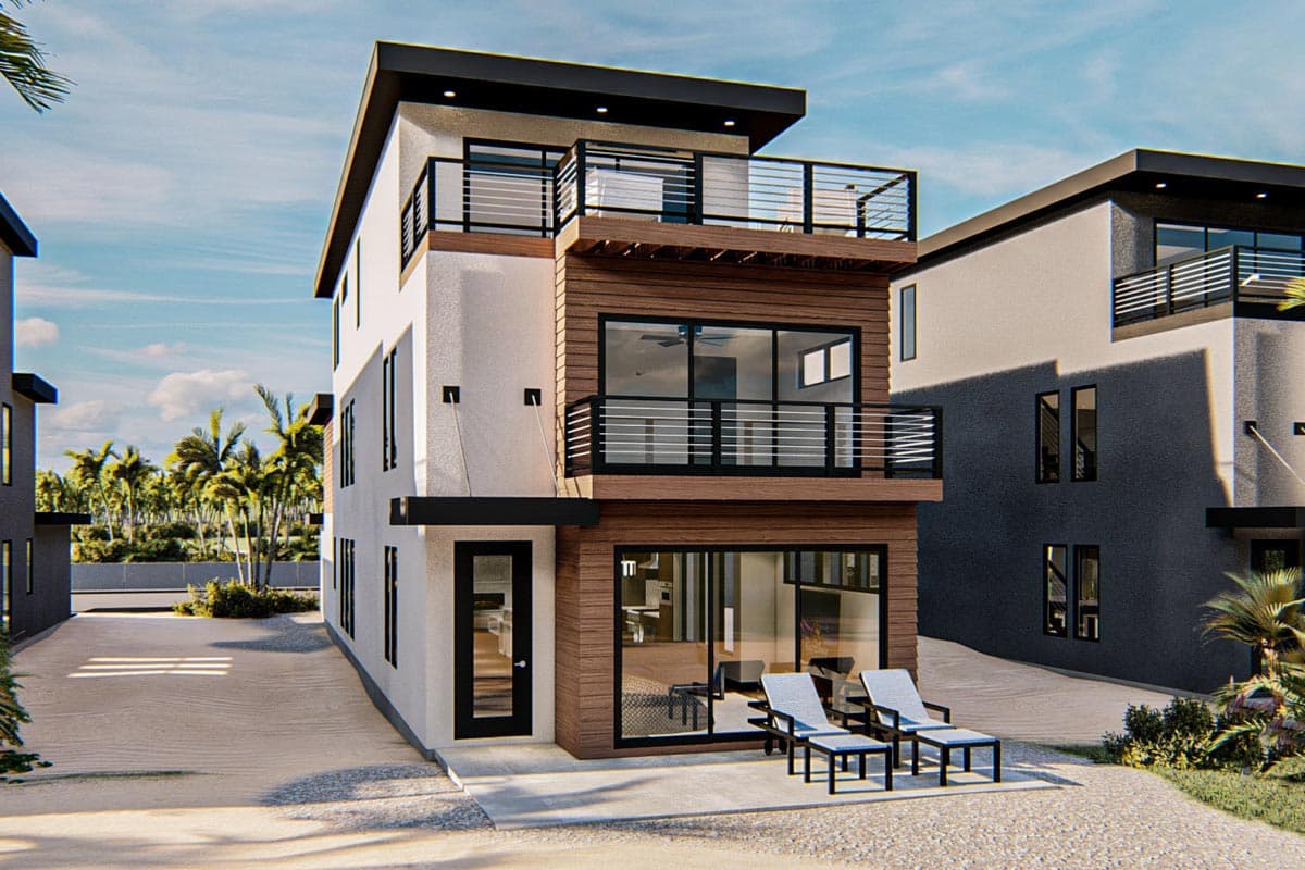 Plan 62850DJ: Modern Coastal House Plan with Third Floor Master Suite - Image #4 - Coastal, Contemporary, Mid Century Modern, Modern
