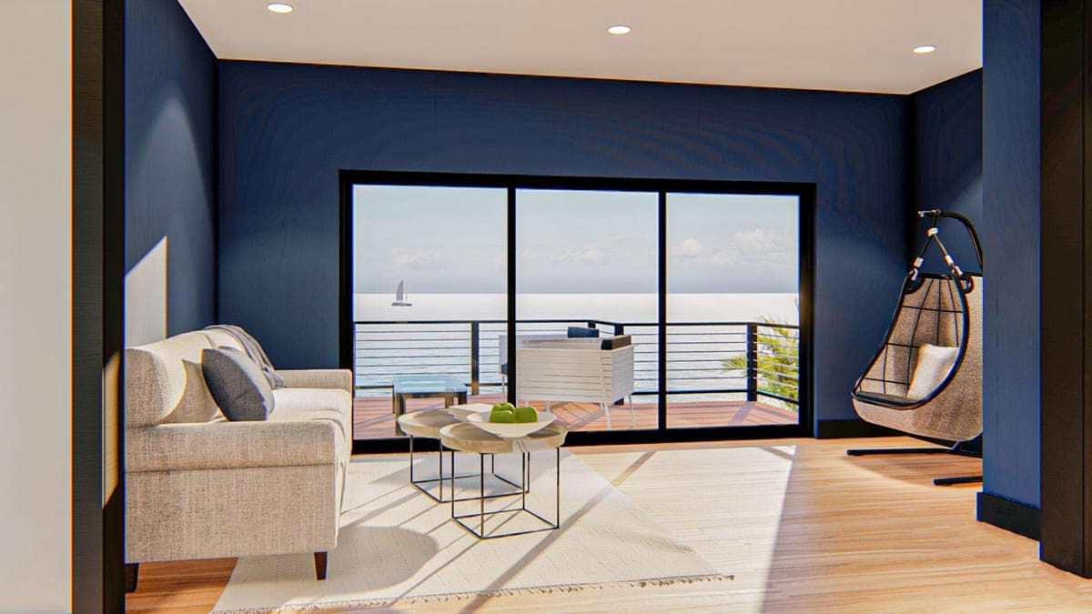 Plan 62850DJ: Modern Coastal House Plan with Third Floor Master Suite - Image #10 - Coastal, Contemporary, Mid Century Modern, Modern