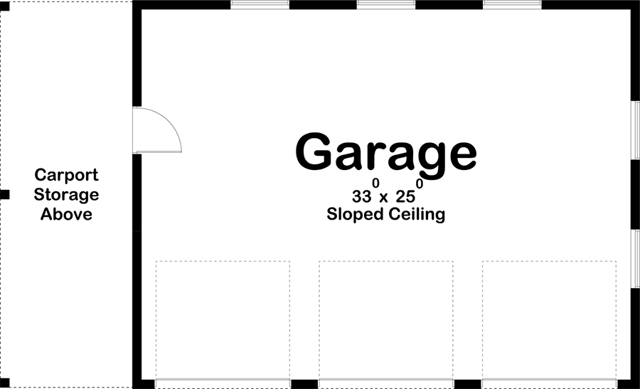 Plan 62853DJ: Lift-friendly Garage Plan with Carport - Floor Plan - Main Level