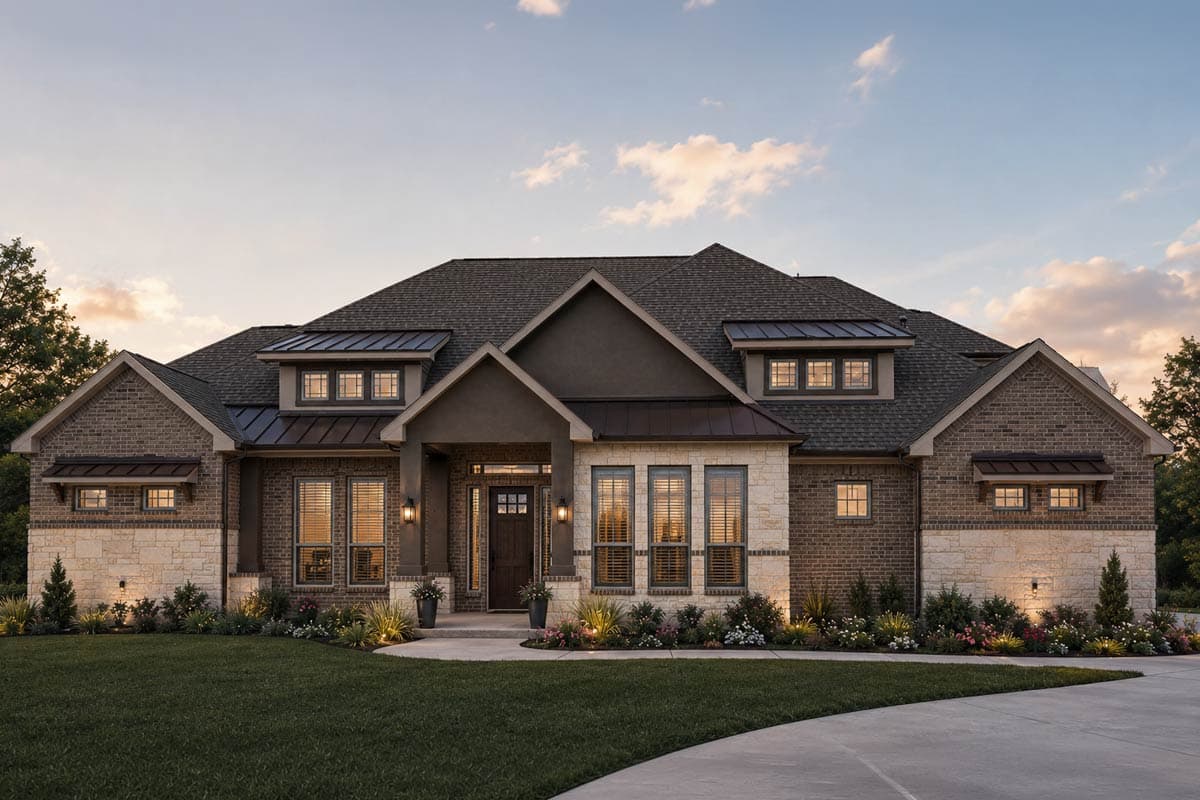 Plan 440006PWL: Exclusive Multi-Generational Home Plan with Private 1-Bed Cabana - Image #1 - Hill Country, New American