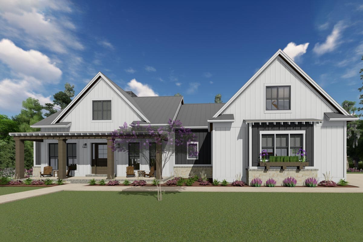 Plan 64502SC: Expandable Modern Farmhouse Plan with Large Walk-in Closets - Image #4 - Country, Farmhouse, Modern Farmhouse, New American, Ranch