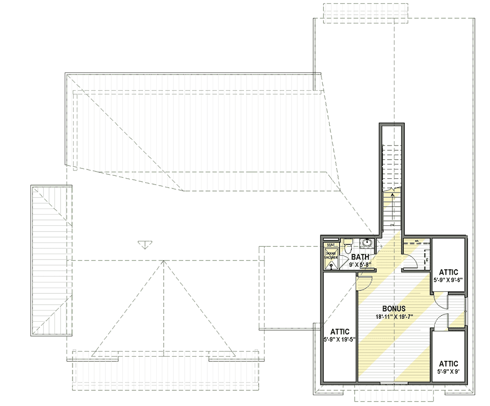 Plan 64502SC: Expandable Modern Farmhouse Plan with Large Walk-in Closets - Floor Plan - Bonus Room Over Garage - Country, Farmhouse, Modern Farmhouse, New American, Ranch