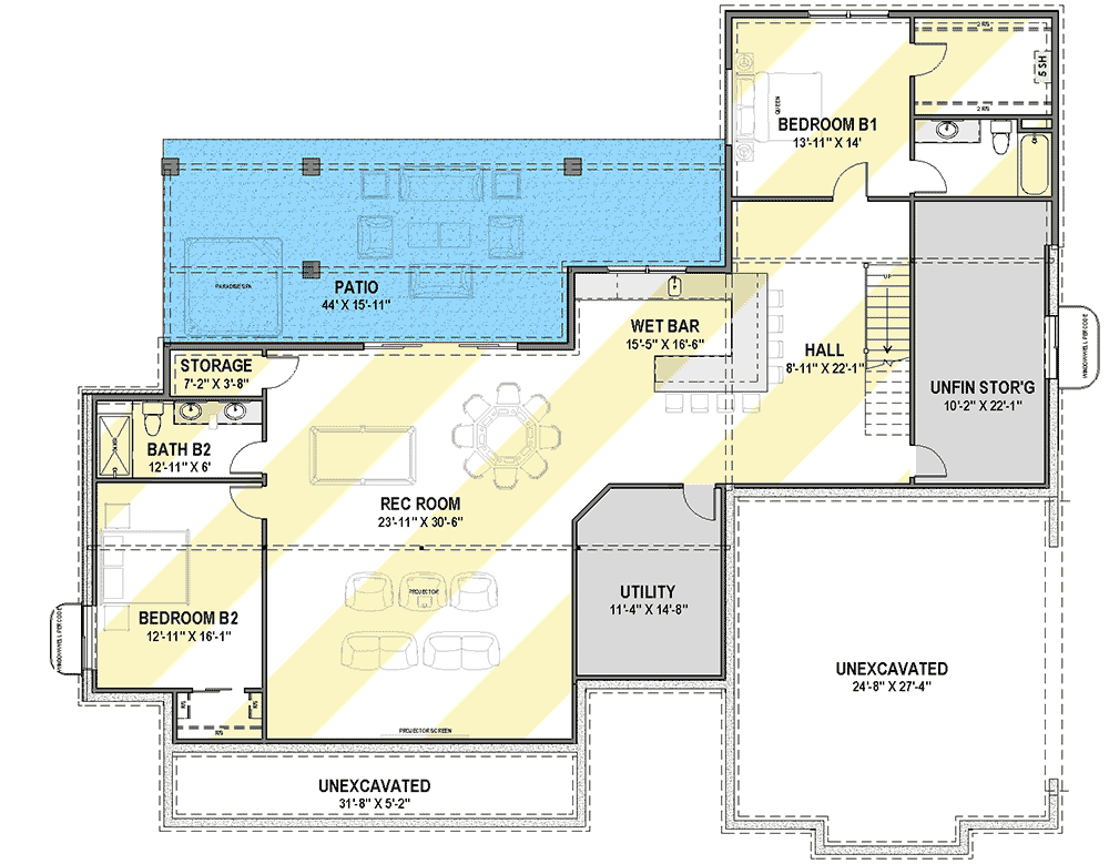 Plan 64502SC: Expandable Modern Farmhouse Plan with Large Walk-in Closets - Floor Plan - Optionally Finished Lower Level - Country, Farmhouse, Modern Farmhouse, New American, Ranch