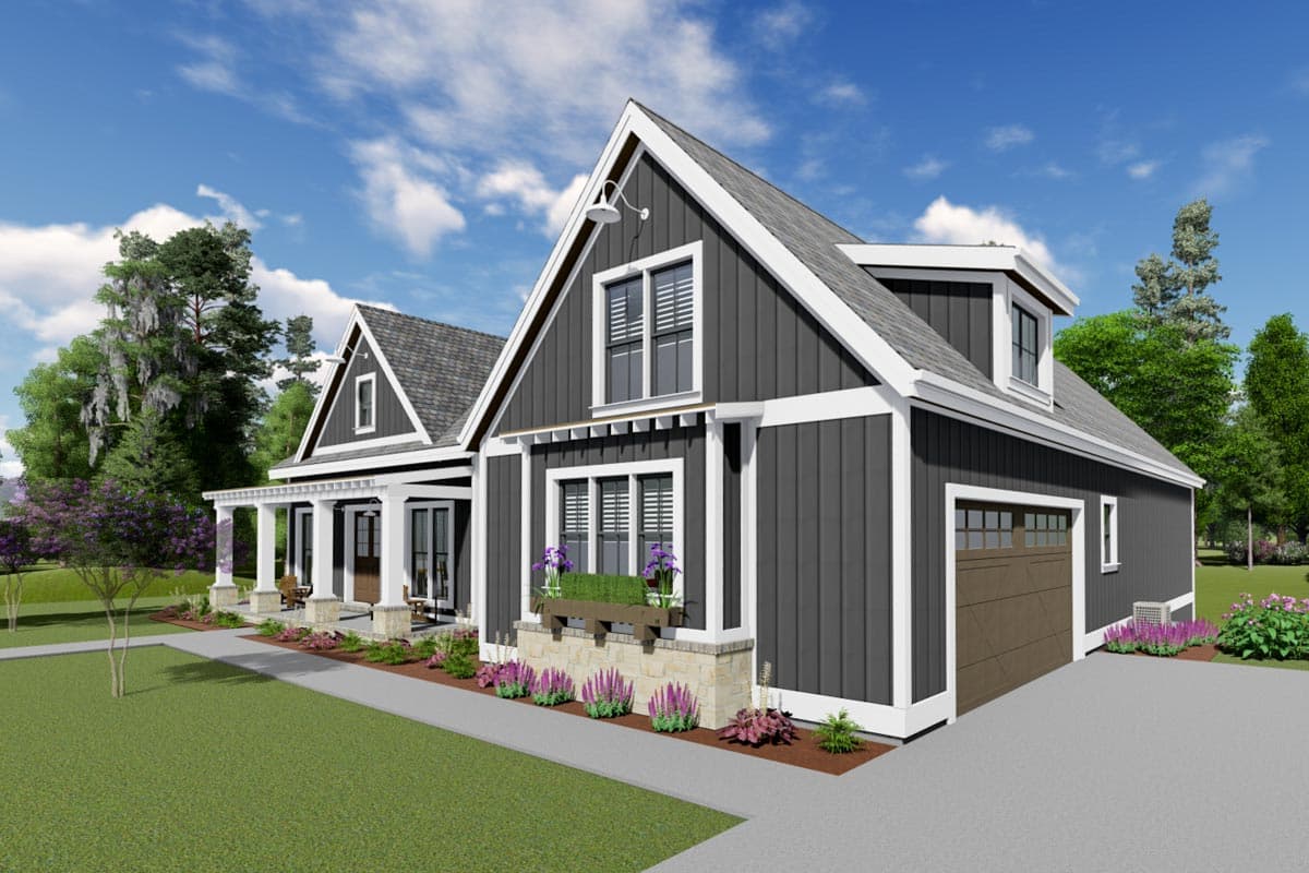 Plan 64503SC: Expandable Modern Farmhouse Plan with En Suite Bathrooms for Everyone - Image #5 - Country, Farmhouse, Modern Farmhouse, New American