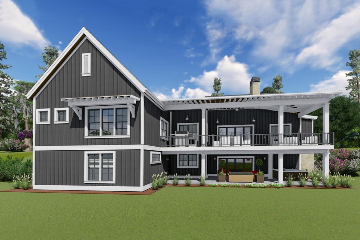 Plan 64503SC: Expandable Modern Farmhouse Plan with En Suite Bathrooms for Everyone - Image #7 - Country, Farmhouse, Modern Farmhouse, New American