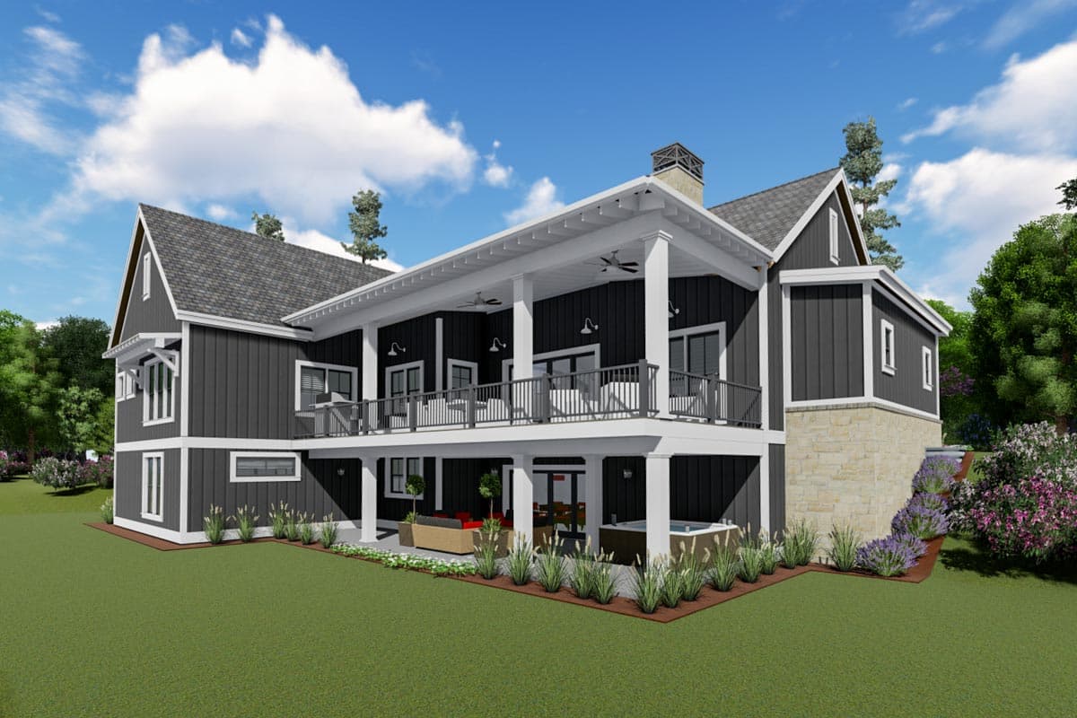 Plan 64503SC: Expandable Modern Farmhouse Plan with En Suite Bathrooms for Everyone - Image #8 - Country, Farmhouse, Modern Farmhouse, New American