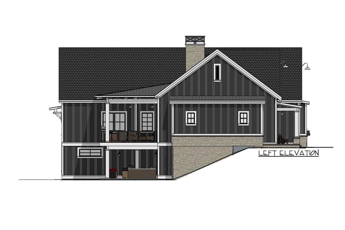 Plan 64503SC: Expandable Modern Farmhouse Plan with En Suite Bathrooms for Everyone - Image #14 - Country, Farmhouse, Modern Farmhouse, New American
