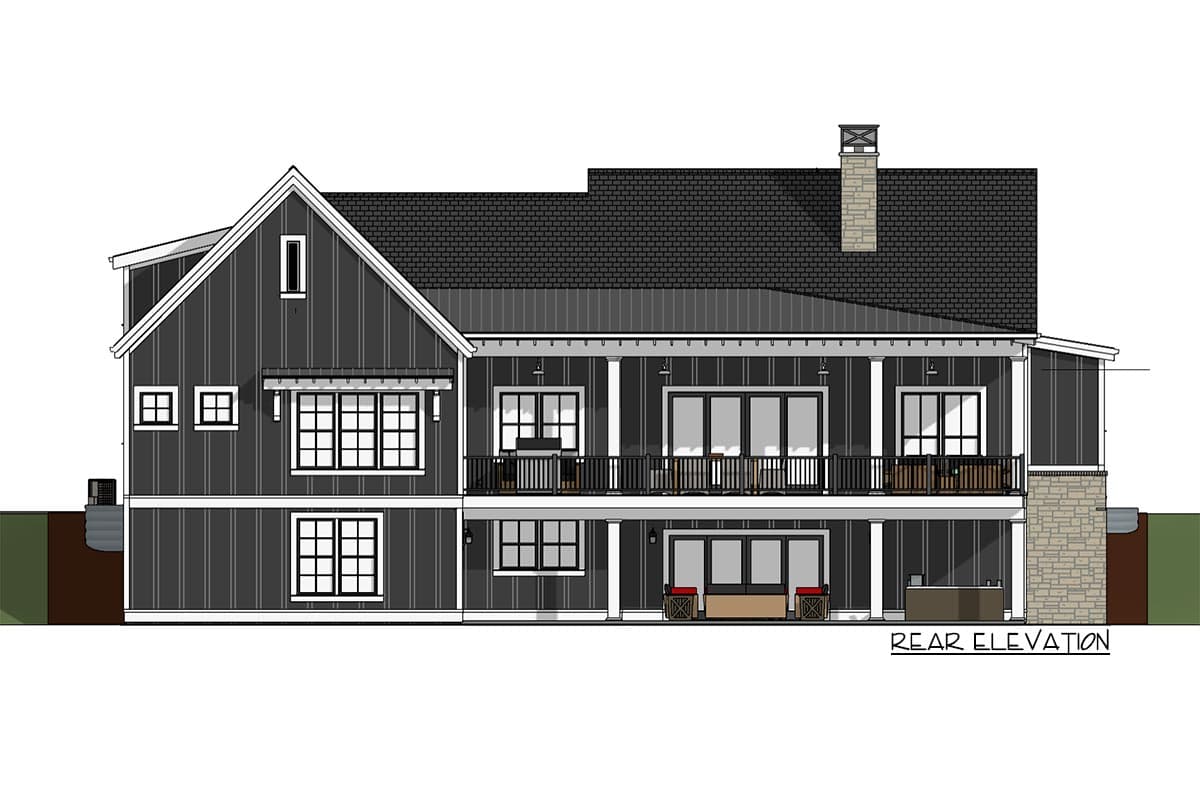 Plan 64503SC: Expandable Modern Farmhouse Plan with En Suite Bathrooms for Everyone - Image #13 - Country, Farmhouse, Modern Farmhouse, New American