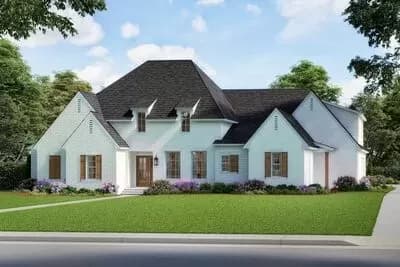 Exclusive French Country House Plan with Ample Storage Space