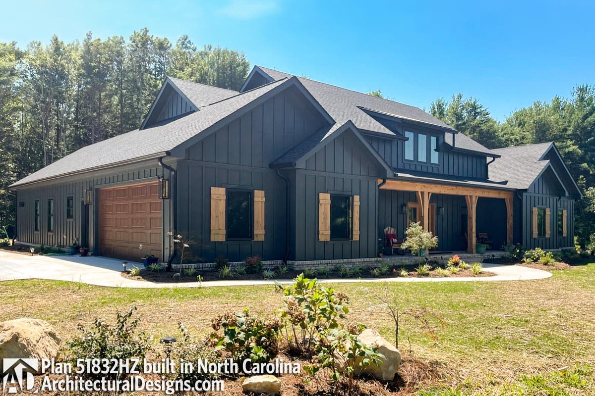 Plan 51832HZ: Three Bed Modern Farmhouse with Master Bedroom Screened Porch - 2589 Sq Ft - Image #6 - Country, Farmhouse, Modern Farmhouse, New American, Southern