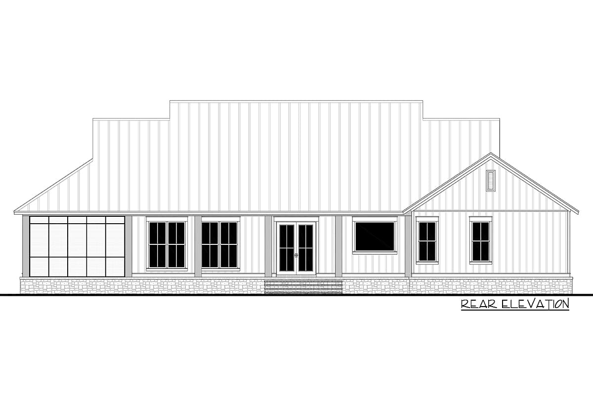 Plan 51832HZ: Three Bed Modern Farmhouse with Master Bedroom Screened Porch - 2589 Sq Ft - Image #17 - Country, Farmhouse, Modern Farmhouse, New American, Southern