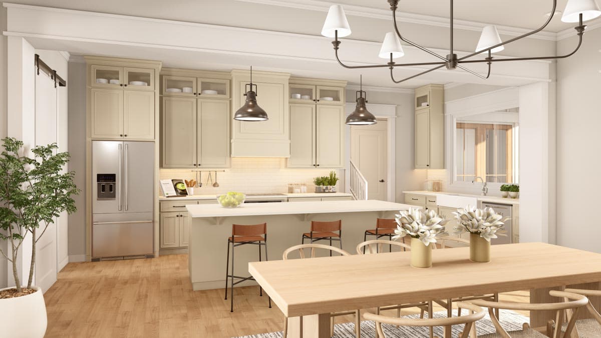 Plan 51832HZ: Three Bed Modern Farmhouse with Master Bedroom Screened Porch - 2589 Sq Ft - Image #8 - Country, Farmhouse, Modern Farmhouse, New American, Southern