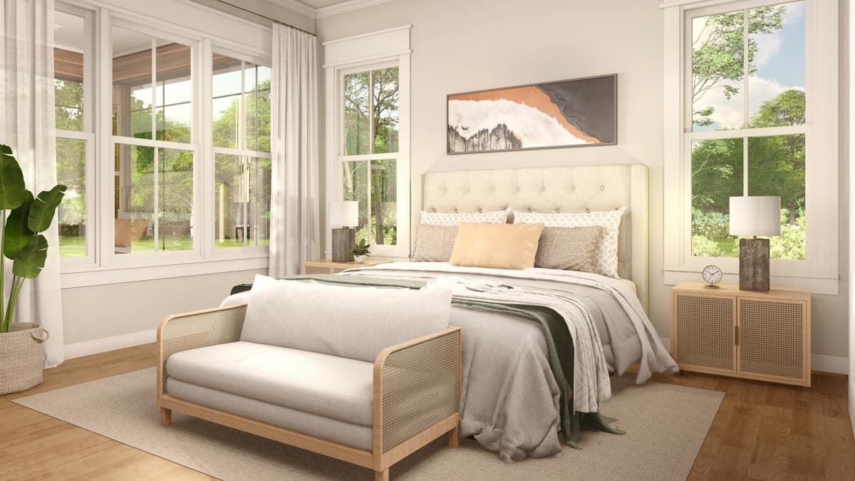 Plan 51832HZ: Three Bed Modern Farmhouse with Master Bedroom Screened Porch - 2589 Sq Ft - Image #11 - Country, Farmhouse, Modern Farmhouse, New American, Southern