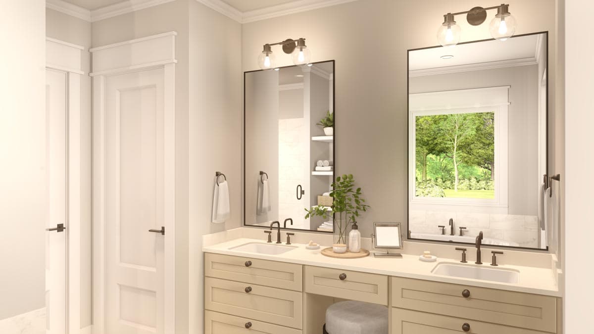 Plan 51832HZ: Three Bed Modern Farmhouse with Master Bedroom Screened Porch - 2589 Sq Ft - Image #13 - Country, Farmhouse, Modern Farmhouse, New American, Southern