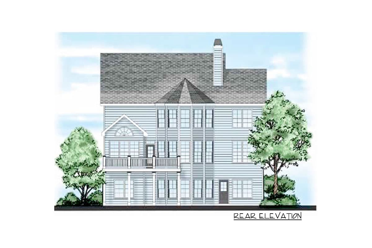 Plan 710349BTZ: 5-Bed House Plan with Bowed Rear Wall - Image #11 - Southern, Traditional
