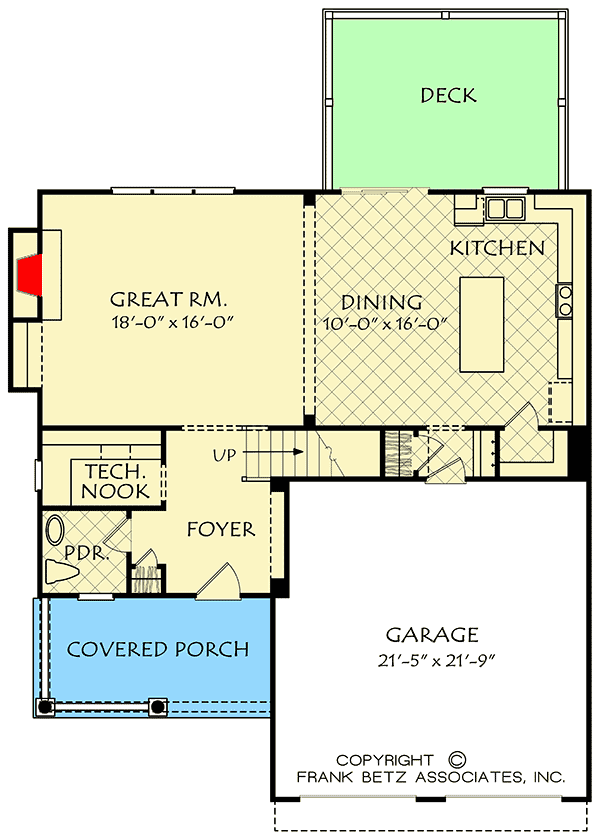 Plan 710355BTZ: Family Home Plan with Optional Master Sitting Room - Floor Plan - Main Level - Country, Traditional