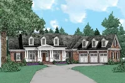 Spacious Two-Story Home Plan with Angled 3-Car Garage