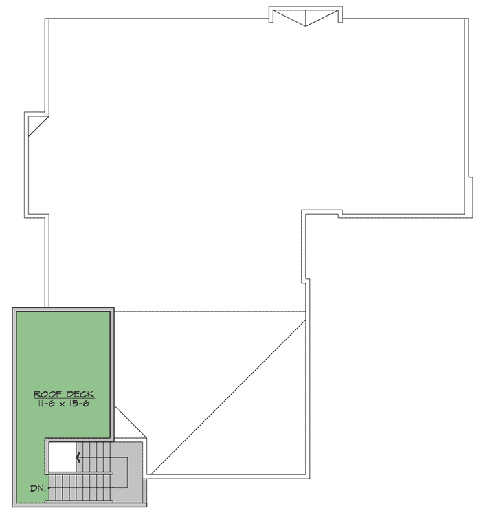 Plan 23853JD: Modern Northwest House Plan with Rooftop Deck - Floor Plan - Third Level Deck - Modern, Northwest