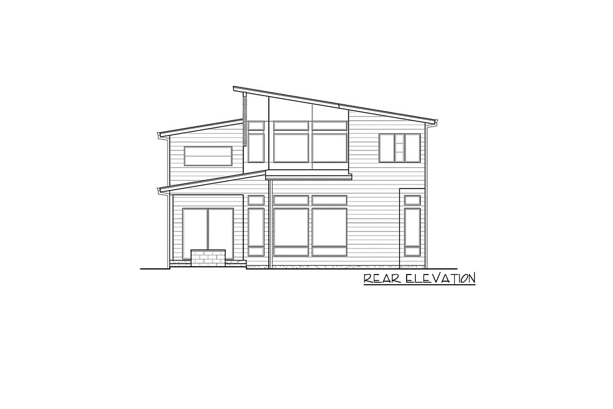 Plan 23855JD: Modern House Plan with Large Bonus Room Over the Garage - Image #5 - Contemporary, Mid Century Modern, Modern, Northwest