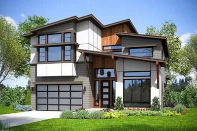 Modern House Plan with Large Bonus Room Over the Garage