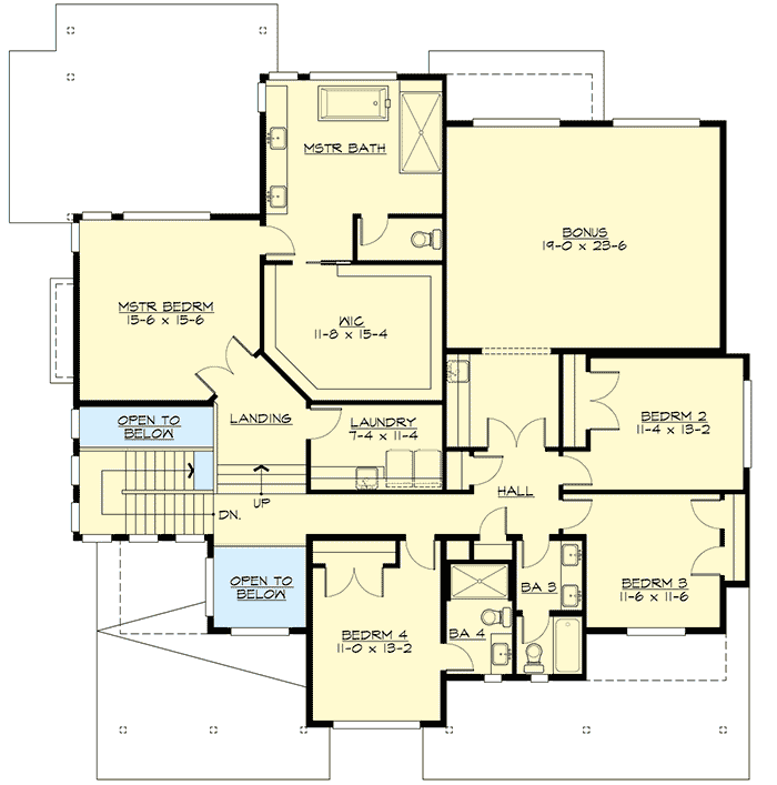 Plan 23857JD: Modern Home Plan with 3-Car Tandem Garage - Floor Plan - 2nd Floor - Modern, Mountain, New American, Northwest