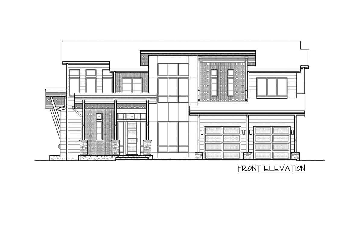 Plan 23857JD: Modern Home Plan with 3-Car Tandem Garage - Image #15 - Modern, Mountain, New American, Northwest
