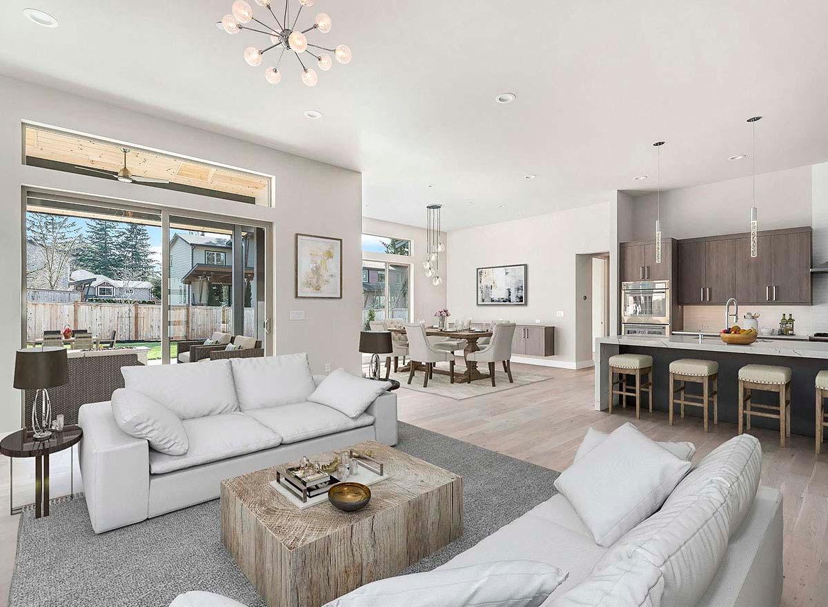 Plan 23857JD: Modern Home Plan with 3-Car Tandem Garage - Image #5 - Modern, Mountain, New American, Northwest