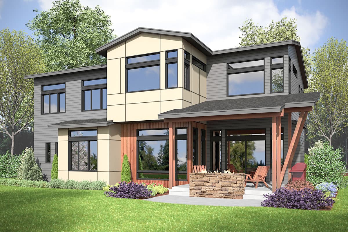 Plan 23857JD: Modern Home Plan with 3-Car Tandem Garage - Image #14 - Modern, Mountain, New American, Northwest
