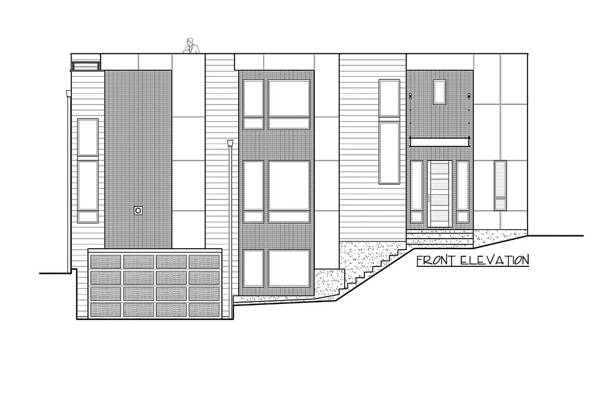 Plan 23858JD: 4-Bed Modern Masterpiece with Rooftop Deck and Drive-Under Garage - Image #6 - Modern, Northwest