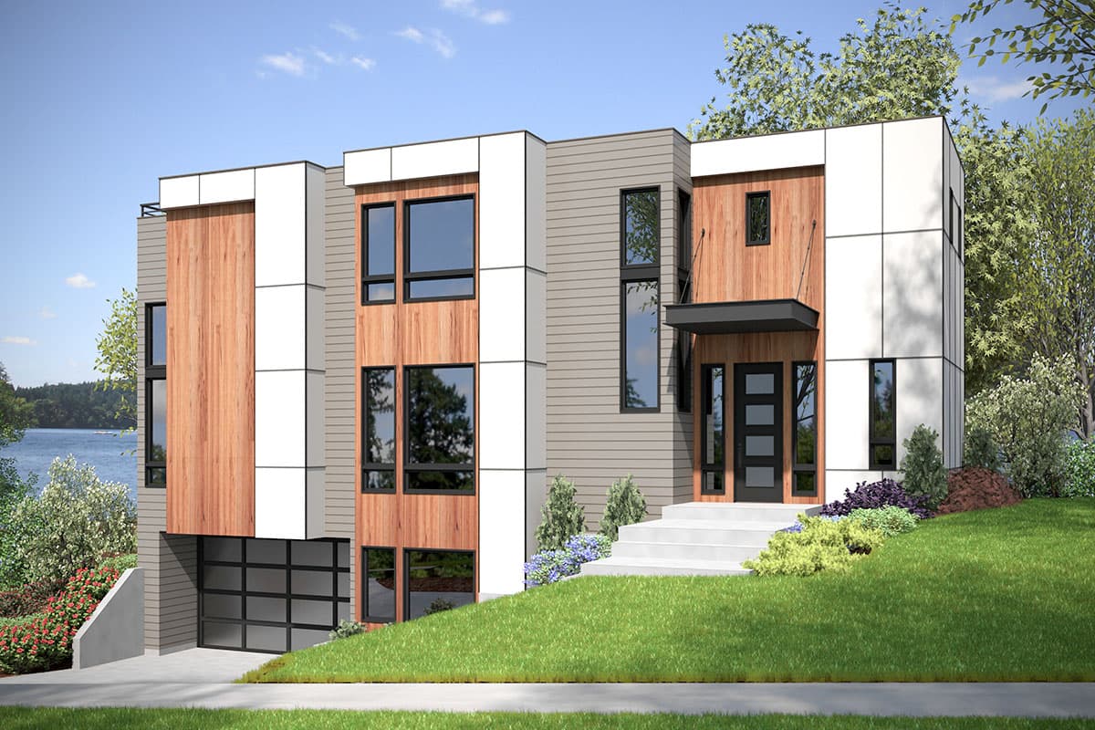 Plan 23858JD: 4-Bed Modern Masterpiece with Rooftop Deck and Drive-Under Garage - Image #4 - Modern, Northwest