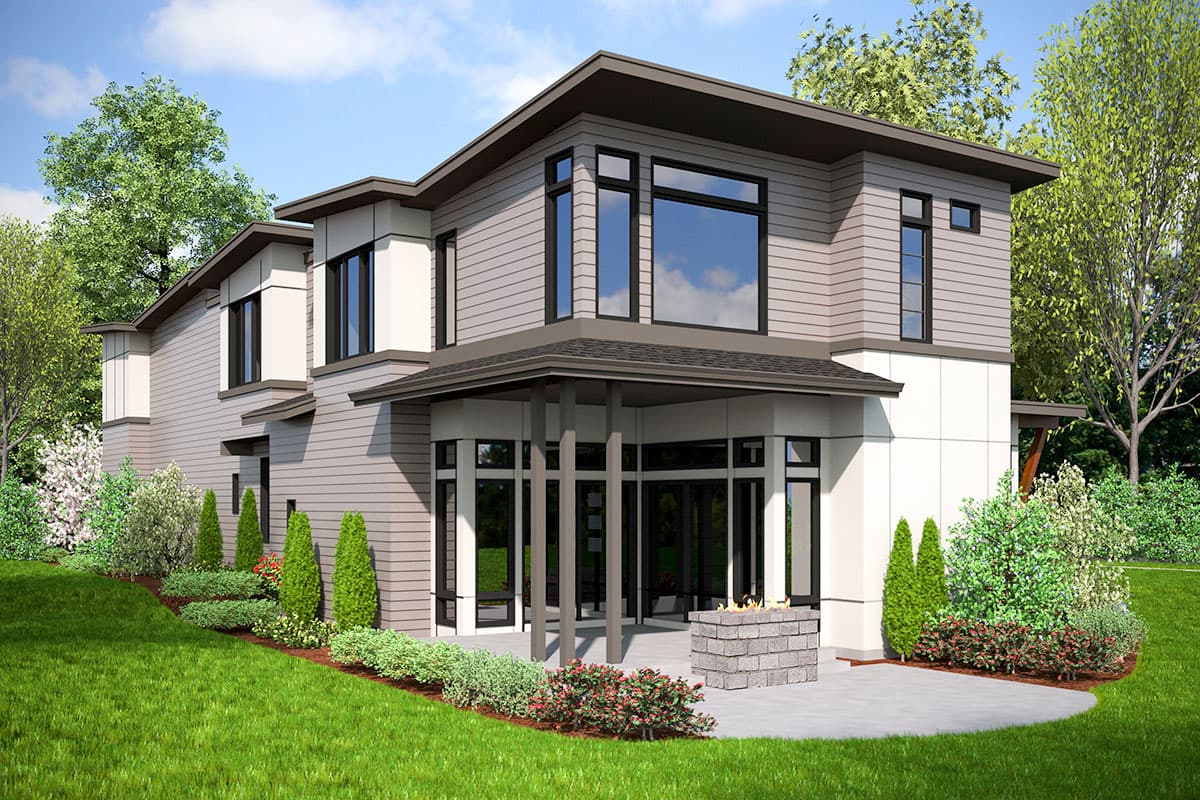Plan 23859JD: Two-Story Contemporary Home Plan for Indoor / Outdoor Lifestyle - Image #7 - Modern, Northwest