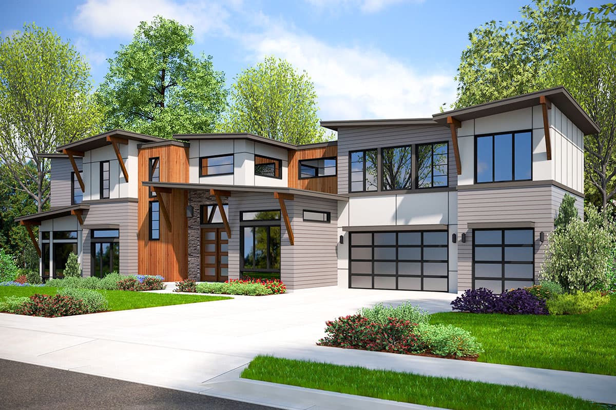 Plan 23859JD: Two-Story Contemporary Home Plan for Indoor / Outdoor Lifestyle - Image #5 - Modern, Northwest