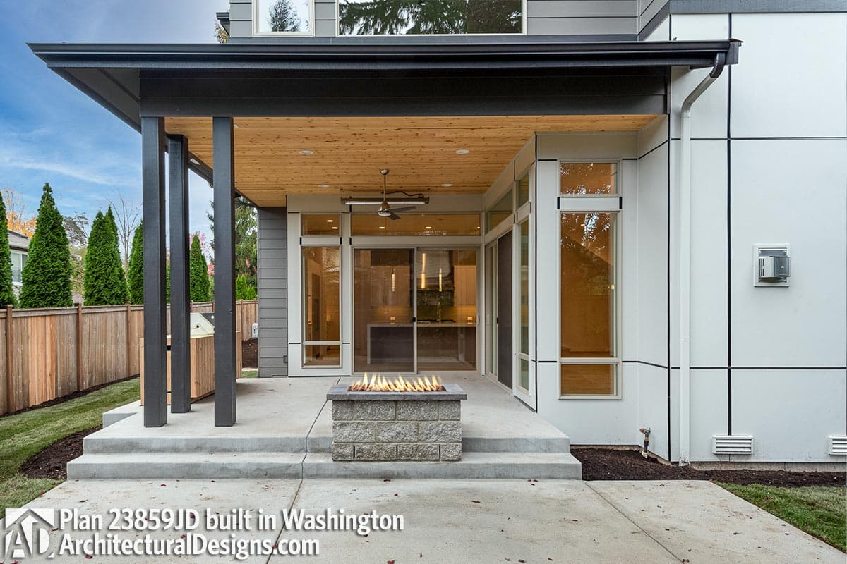 Plan 23859JD: Two-Story Contemporary Home Plan for Indoor / Outdoor Lifestyle - Image #4 - Modern, Northwest
