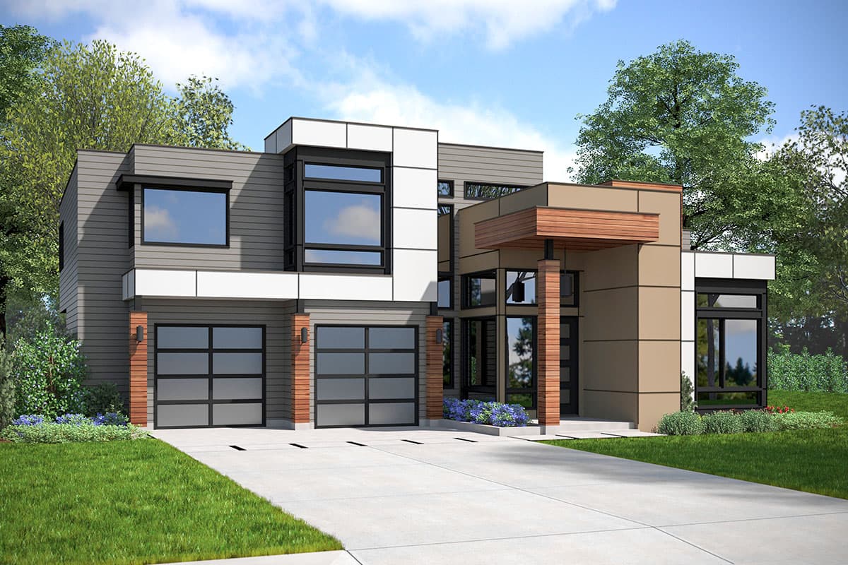 Plan 23860JD: Light and Airy Modern Home with Indoor / Outdoor Floor Plan - Image #6 - Modern, Northwest