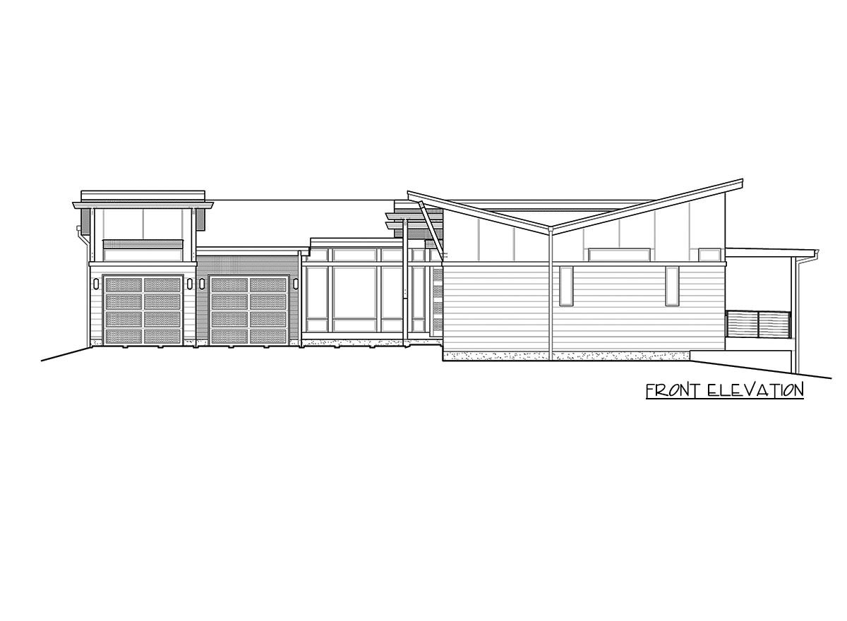 Plan 23861JD: 4-Bed Contemporary Home Plan with Main-Floor Master - Image #5 - Mid Century Modern, Modern, Northwest