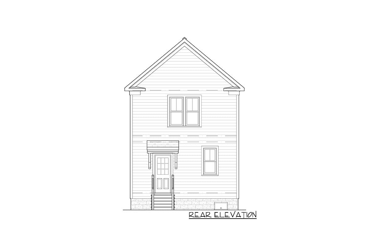 Plan 31572GF: Narrow Two-Story Home Plan with 3 Bedrooms - Image #5 - Country, Traditional