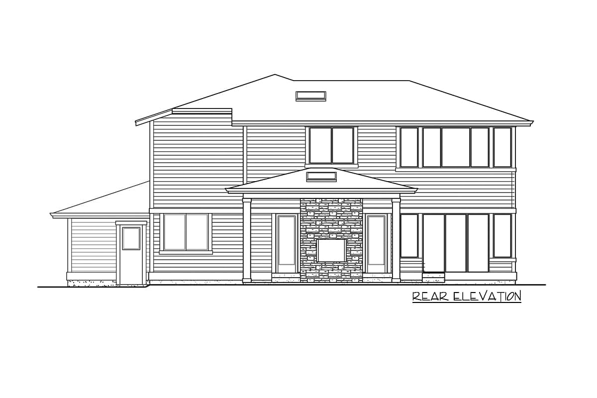 Plan 23863JD: Two-Story Modern Home Plan with Outdoor Living Room - Image #42 - Modern, New American, Northwest