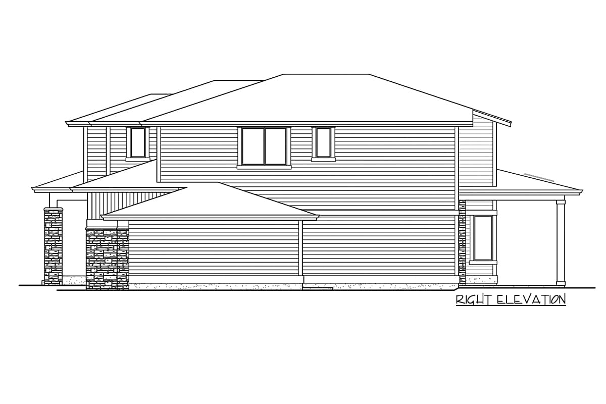 Plan 23863JD: Two-Story Modern Home Plan with Outdoor Living Room - Image #43 - Modern, New American, Northwest