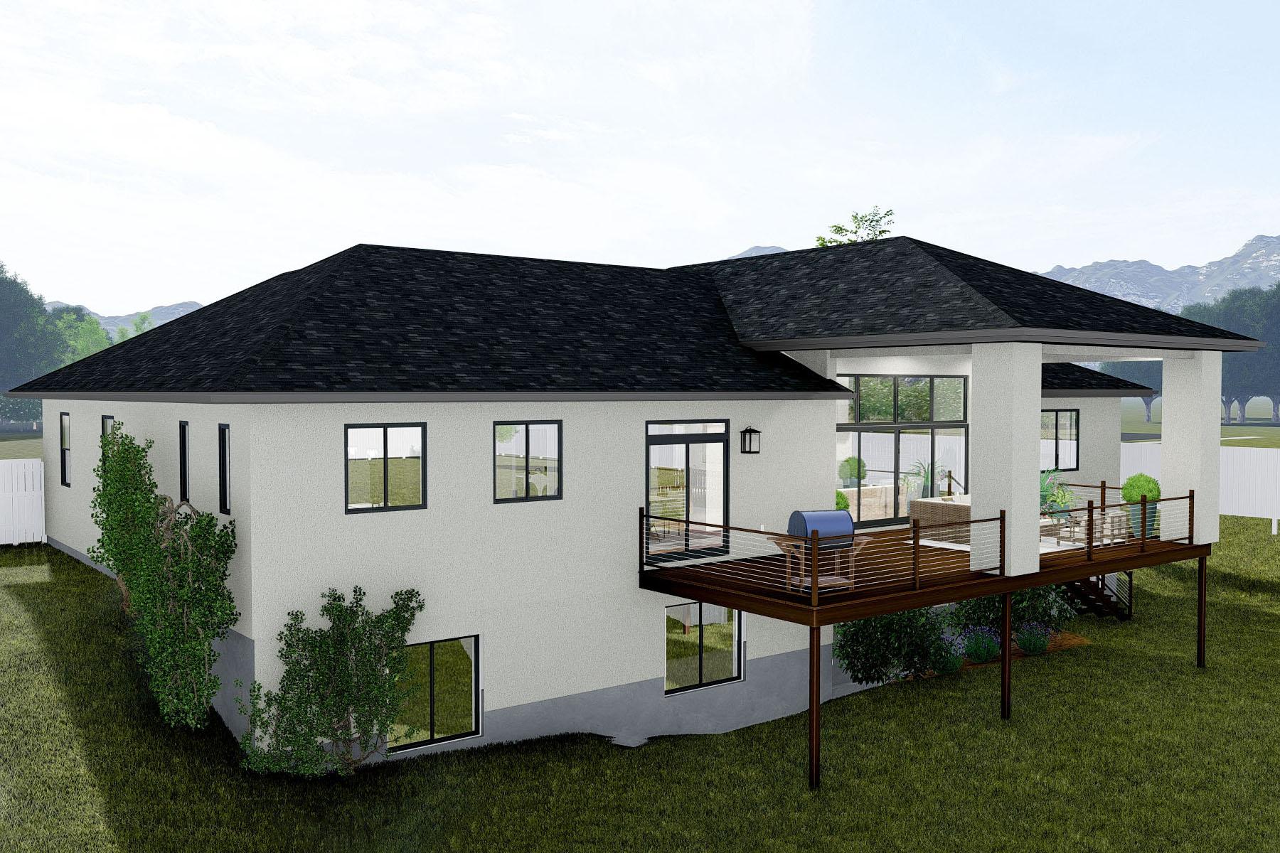 Plan 61356UT: Exclusive Prairie Home Plan with Open Floor Plan - Image #8 - Contemporary, Prairie, Ranch