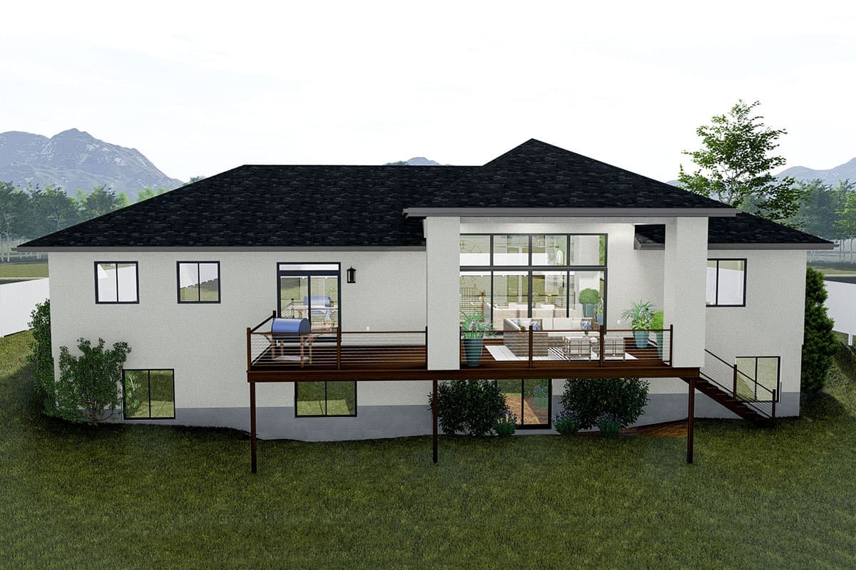 Plan 61356UT: Exclusive Prairie Home Plan with Open Floor Plan - Image #9 - Contemporary, Prairie, Ranch