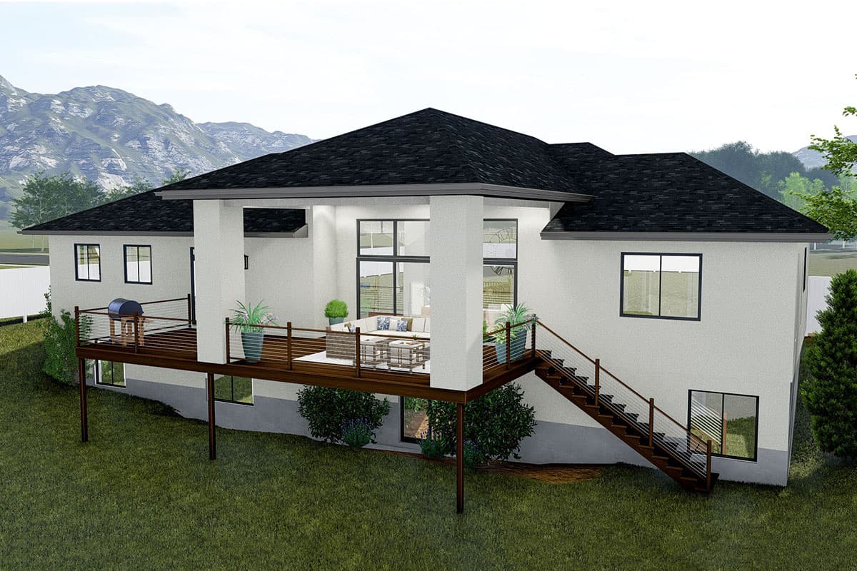 Plan 61356UT: Exclusive Prairie Home Plan with Open Floor Plan - Image #10 - Contemporary, Prairie, Ranch
