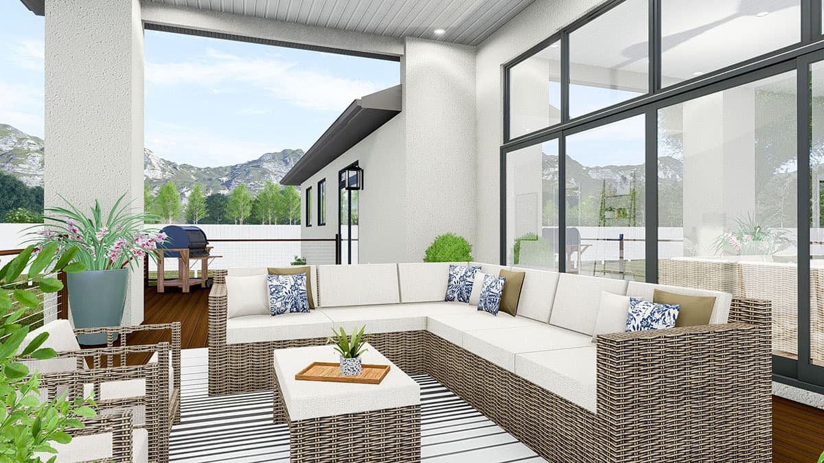 Plan 61356UT: Exclusive Prairie Home Plan with Open Floor Plan - Image #13 - Contemporary, Prairie, Ranch