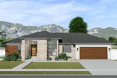 Exclusive Prairie Home Plan with Open Floor Plan