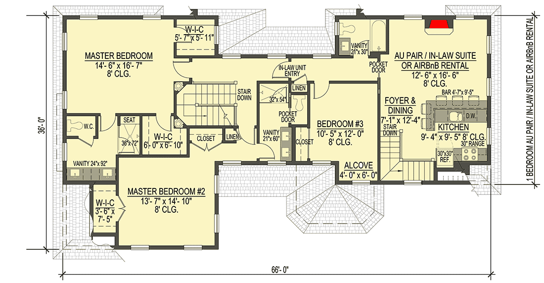 Plan 654000KNA: Coastal Shingle Style House Plan with Apartment Option - Floor Plan - 2nd Floor - Coastal, Shingle